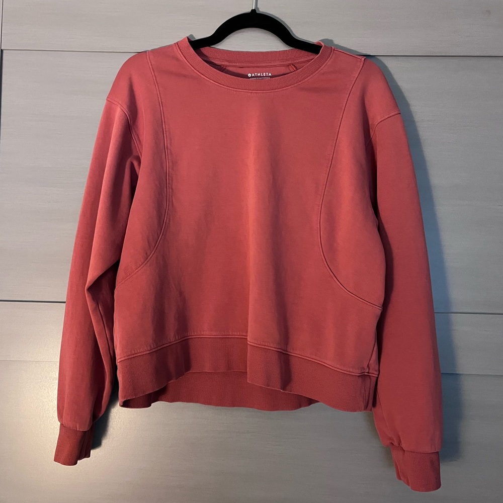 Athleta Red Crewneck Top